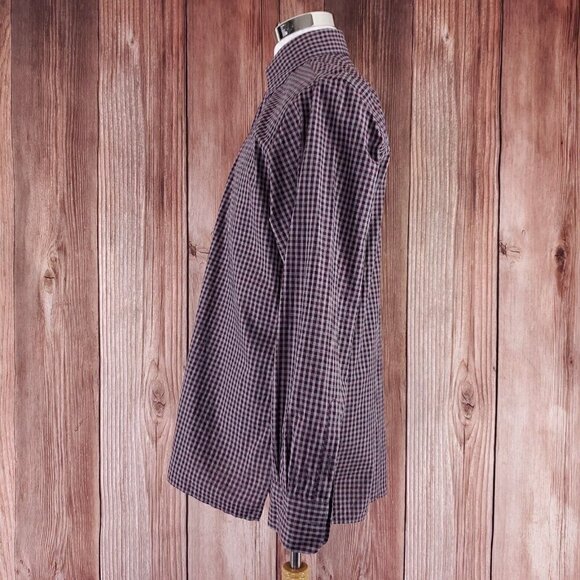 Canali 1934 Mens Large Plaid  Cotton Long Sleeve Button Down Shirt Made In Italy - Picture 3 of 14